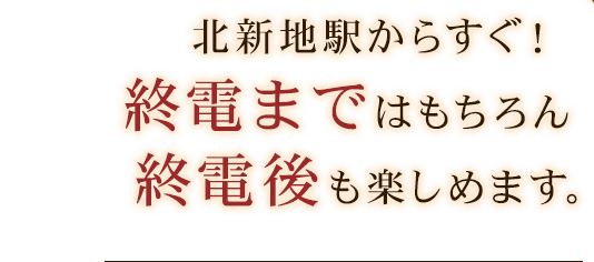 北新地駅からすぐ