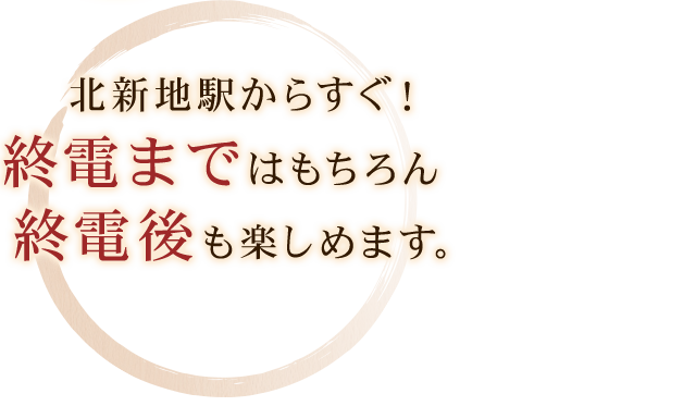 北新地駅からすぐ！